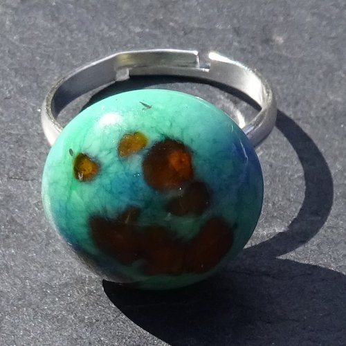 Bague, verre filé, lampwork, verre de murano, bag.1586