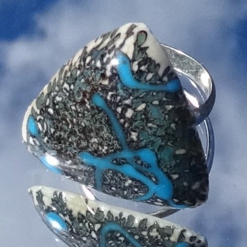 Bague, verre filé, lampwork, verre de murano, bag.1589