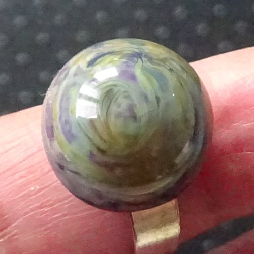 Bague, verre filé, lampwork, verre de murano, bag.1595