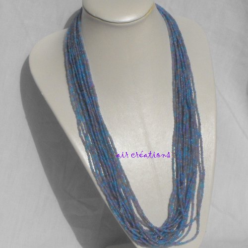 Collier multirang, rocaille, cl.0155