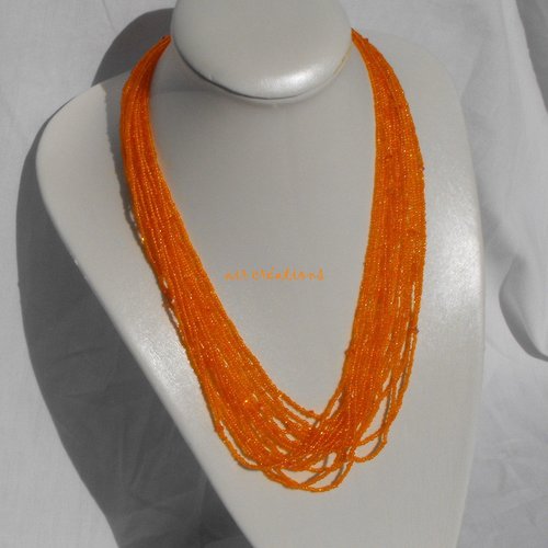 Collier multirang, rocaille, cl.0158