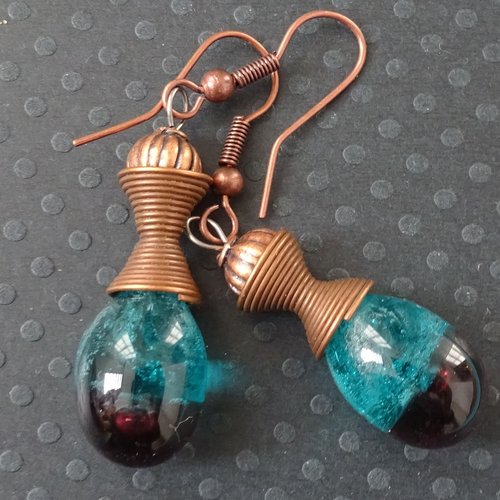 Pendants d'oreille verre filé bcl.3093