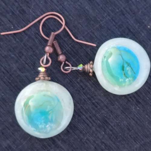 Pendants d'oreille verre filé bcl.3094