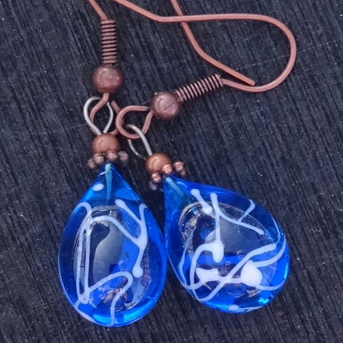 Pendants d'oreille verre filé bcl.3095