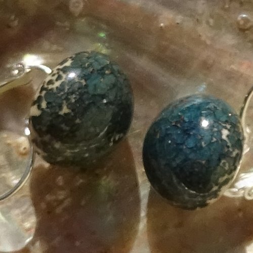 Pendants d'oreille, lampwork, verre filé, perle au chalumeau, bcl.3273