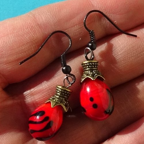 Boucles d'oreille perles murano bcl.3277