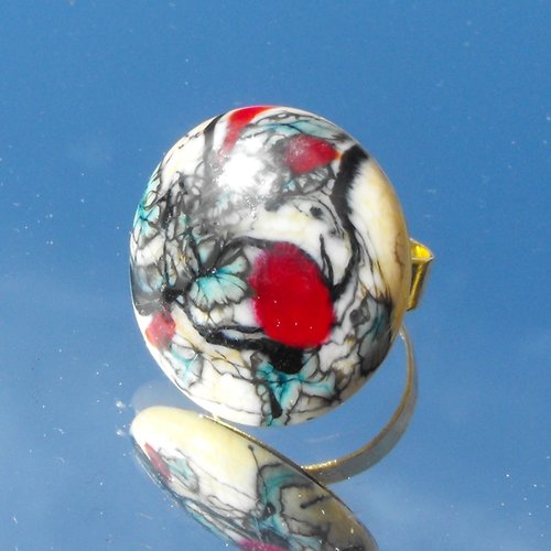 Bague cabochon murano bag.1206