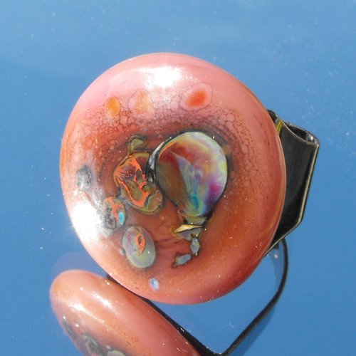 Bague cabochon murano bag.1211