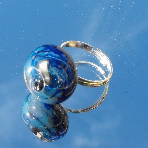 Bague cabochon murano bag.1217