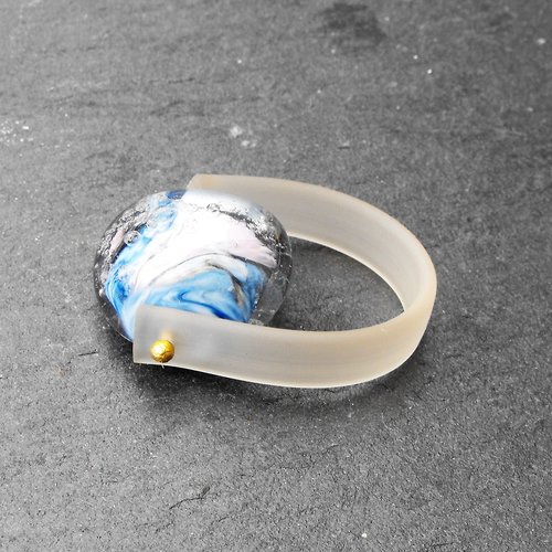 Bague cabochon murano bag.1273