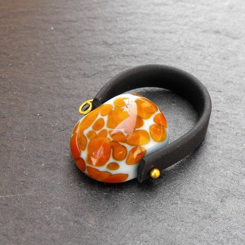 Bague cabochon murano bag.1274