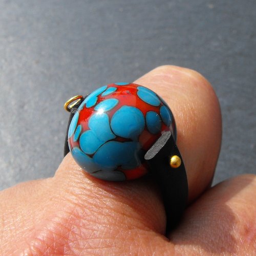 Bague cabochon murano bag.1276