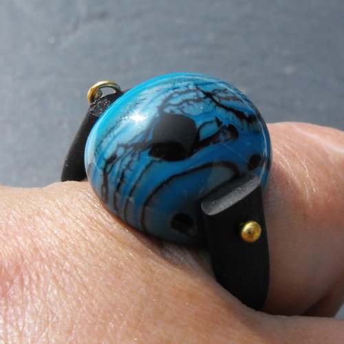 Bague cabochon murano bag.1277