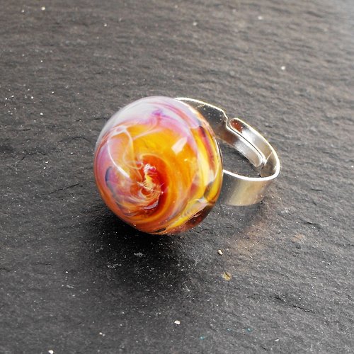 Bague cabochon murano bag.1271
