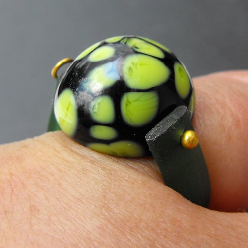 Bague cabochon murano bag.1280