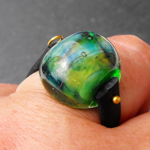 Bague cabochon murano bag.1283