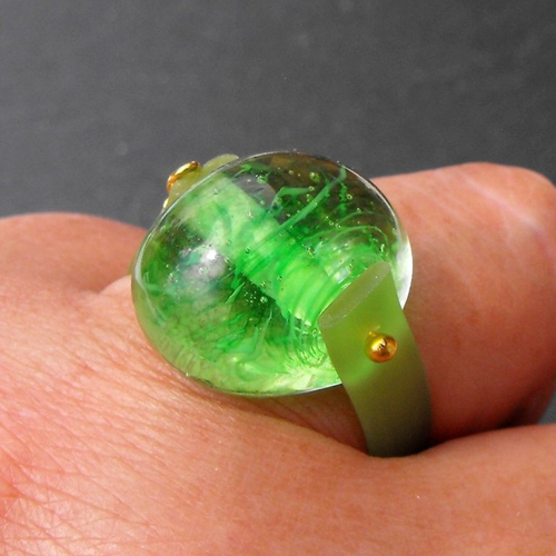 Bague cabochon murano bag.1284