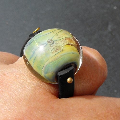 Bague cabochon murano bag.1285