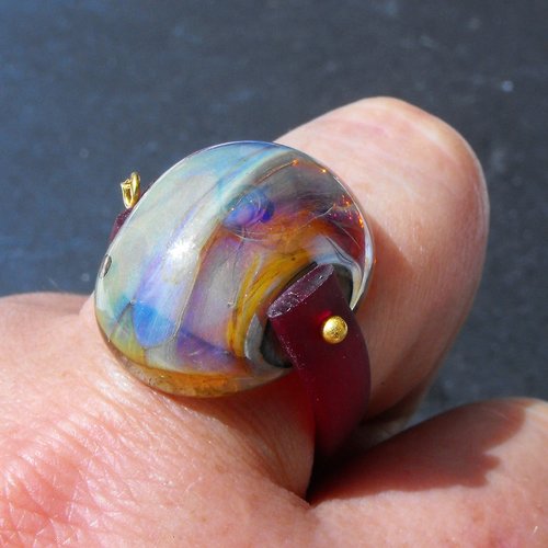 Bague cabochon murano bag.1287