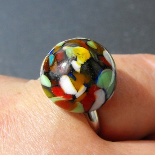 Bague cabochon murano bag.1291