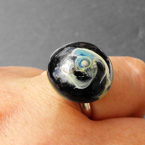 Bague cabochon murano bag.1292