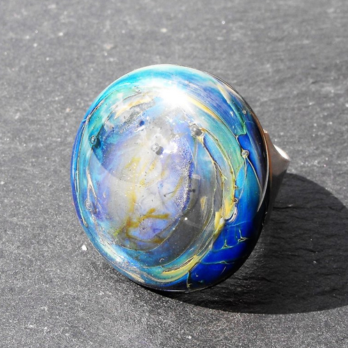 Bague cabochon murano bag.1315