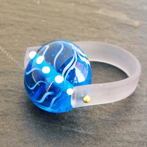Bague cabochon murano bag.1335