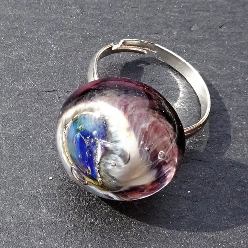 Bague cabochon murano bag.1389