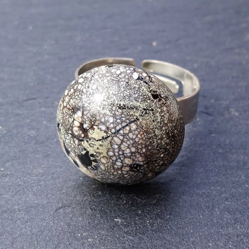 Bague cabochon murano bag.1393