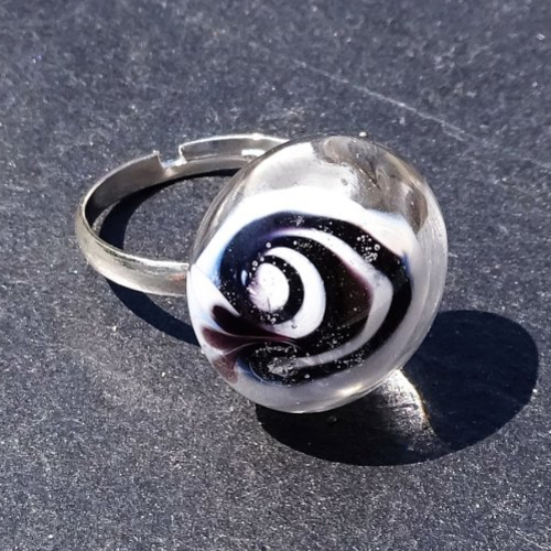 Bague cabochon murano bag.1419