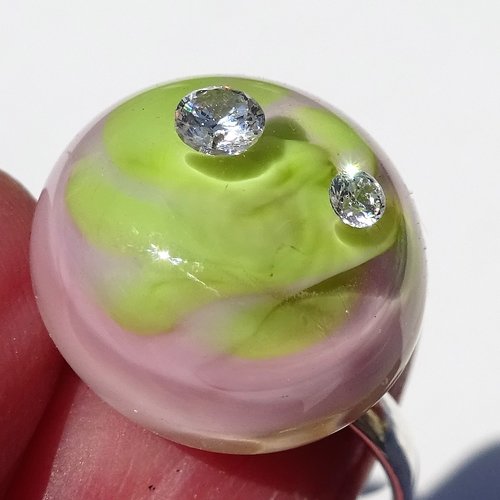 Bague cabochon murano bag.1412