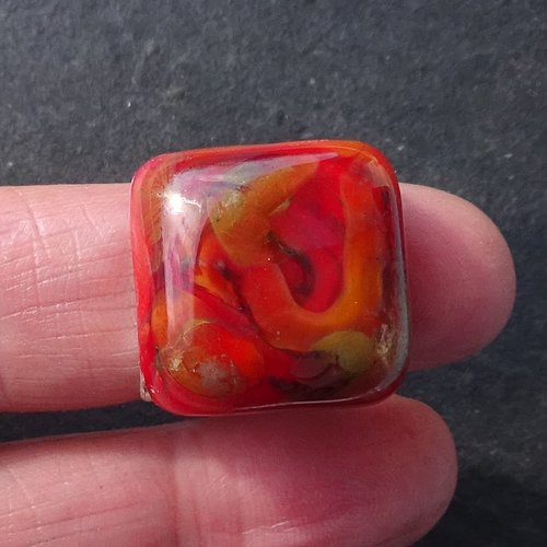 Bague cabochon, lampwork, verre filé, verre de murano, bag.1701