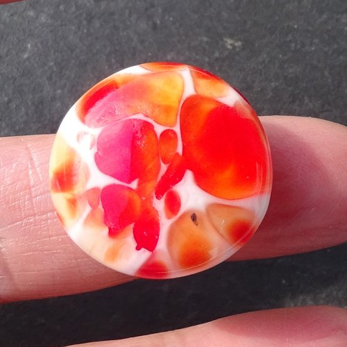Bague cabochon, lampwork, verre filé, verre de murano, bag.1708