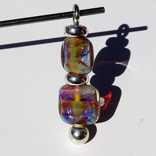 Pendentif perle d'art en verre filé cl.0965