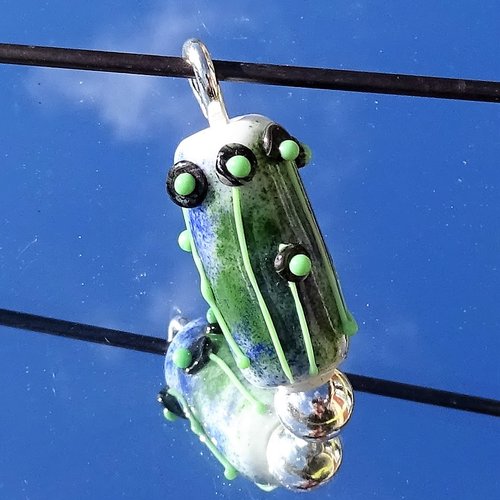 Pendentif perle d'art en verre filé cl.0978