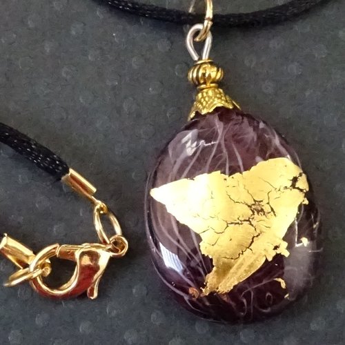 Pendentif perle d'art, lampwork,murano, verre filé cl.1063