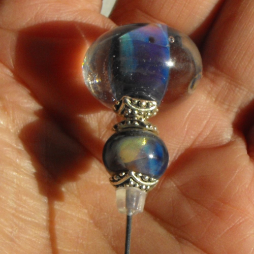 Broche fibule en verre filé broch.0176
