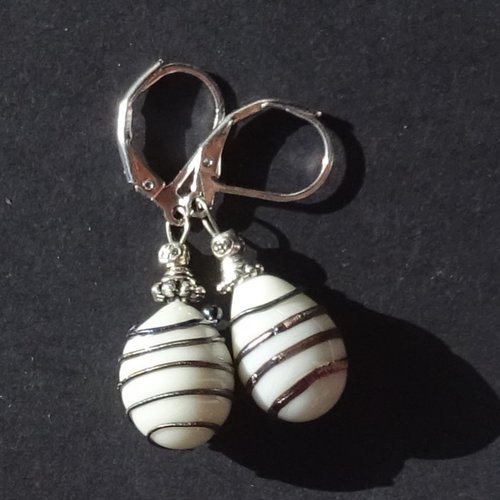 Boucles d'oreille perles murano bcl.3290
