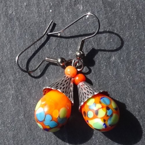 Boucles d'oreille perles murano bcl.3306