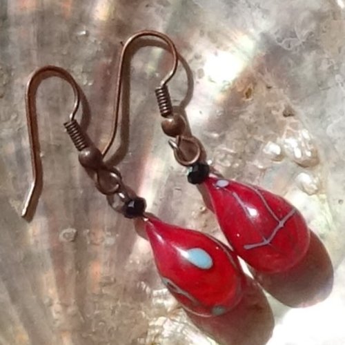 Boucles d'oreille perles murano bcl.3307