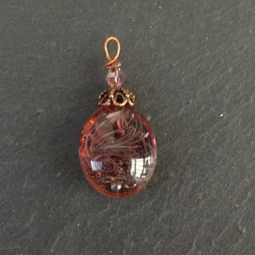 Pendentif perle d'art en verre filé cl.1007