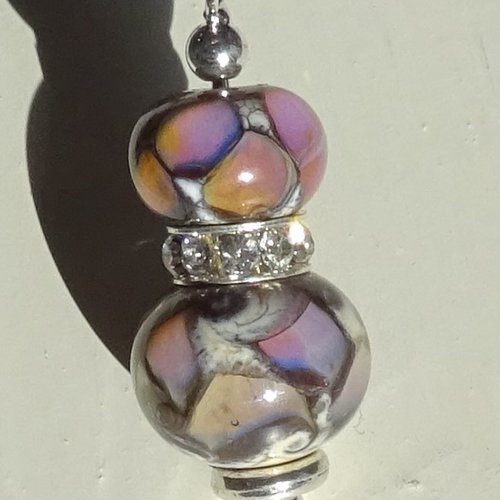 Pendentif perle d'art en verre filé cl.1016