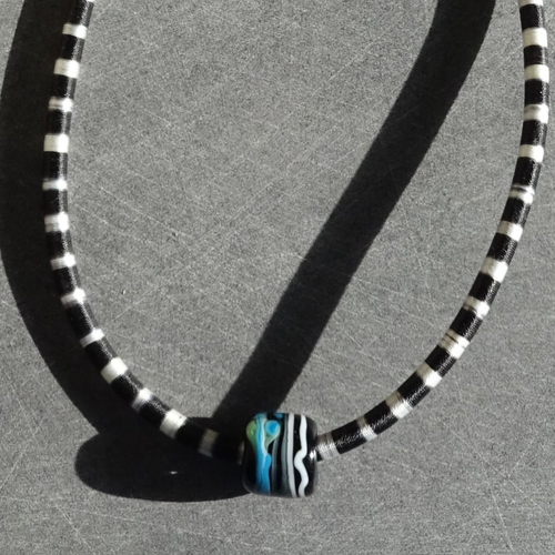 Collier perles murano, lampwork, cl.1023