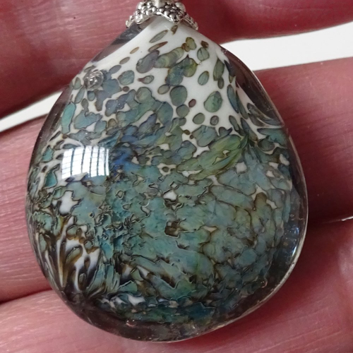 Pendentif perle d'art, lampwork,murano, verre filé cl.1028