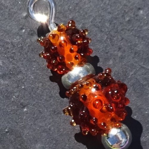 Pendentif perle d'art en verre filé cl.1024