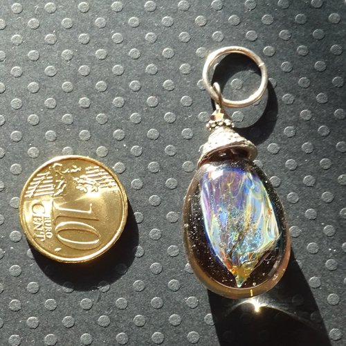 Pendentif perle d'art, lampwork,murano, verre filé cl.1032