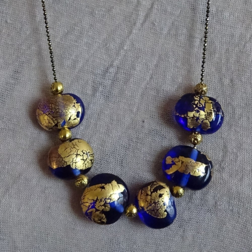 Collier sautoir en perles de verre filé cl.1036