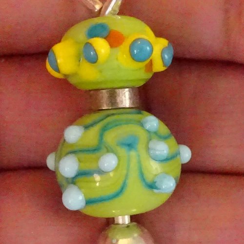 Pendentif perle d'art en verre filé cl.1030