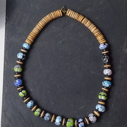 Collier sautoir en perles de verre filé cl.1188