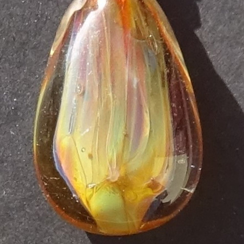 Pendentif perle d'art, lampwork, verre de murano, verre filé cl.1079